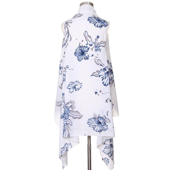 Code22 Big Flower Pattern Print Beach Cover Up - Picture 3 of 4